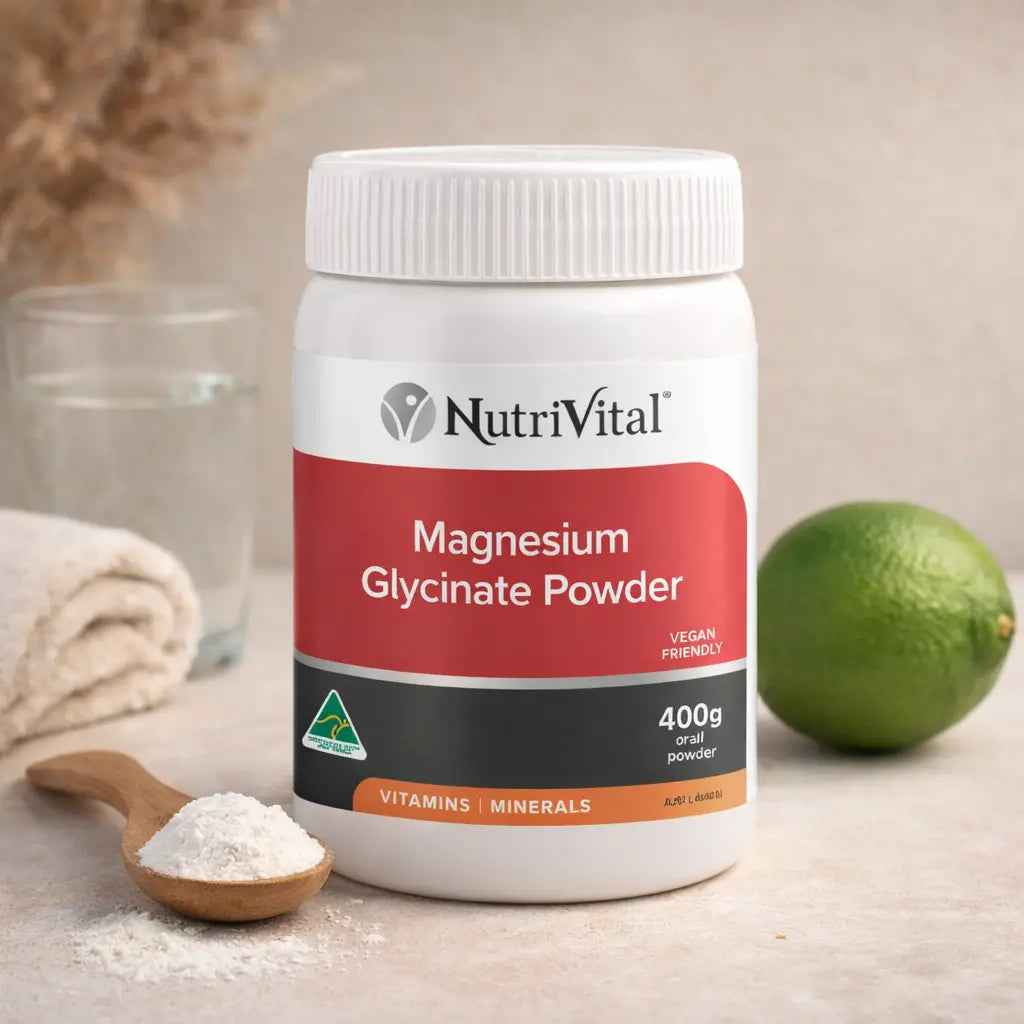 NutriVital Magnesium Glycinate Powder – High Absorption Magnesium Supplement 400g