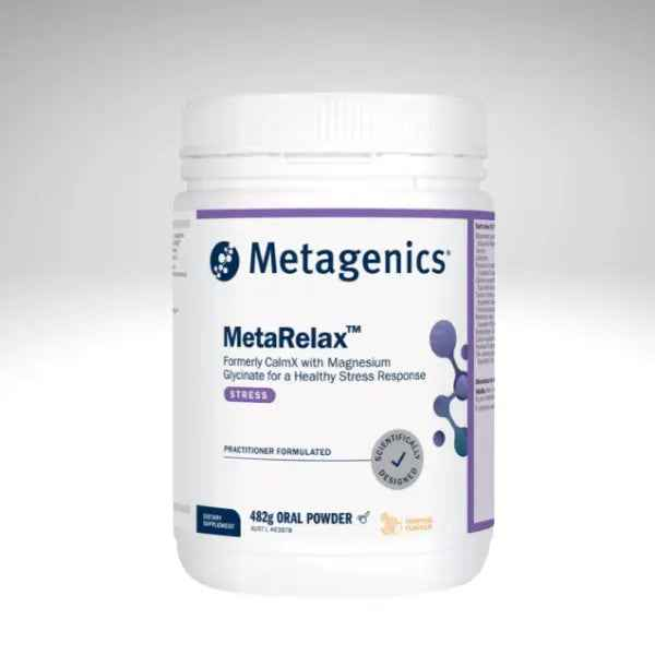 MetaRelax™ by Metagenics magnesium supplement for stress support, vegan-friendly.