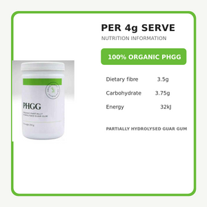 Ariya Purity Organic PHGG nutrition with 3.5g dietary fibre per 4g serve
