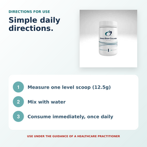 Directions for Designs for Health Whole Body Collagen one 12.5g scoop daily