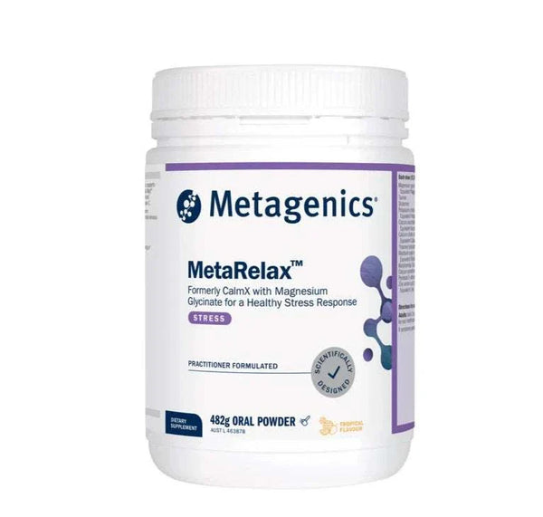 Metagenics MetaRelax Powder for stress relief and relaxation.