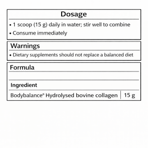 Active Muscle Collagen directions and formula: one 15g scoop daily in water