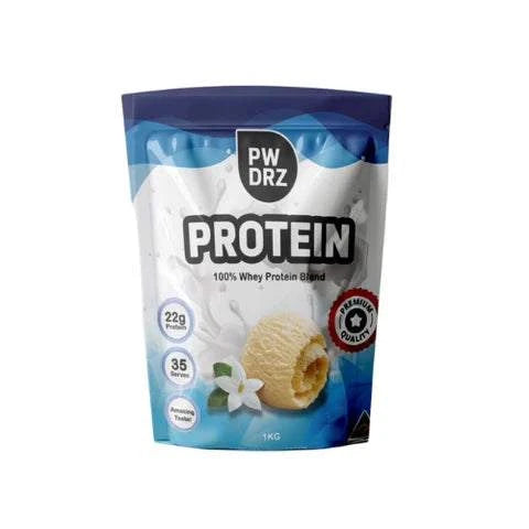 PWDRZ 100% Whey Protein Blend 1kg, 35 Serves, premium quality. 100 Whey Protein Blend