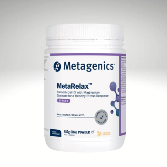 MetaRelax™ by Metagenics magnesium supplement for stress support, vegan-friendly.