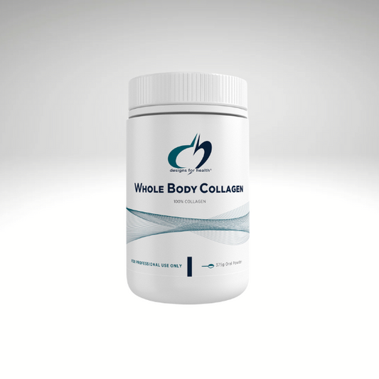 Whole Body Collagen by Designs for Health in white tub packaging.