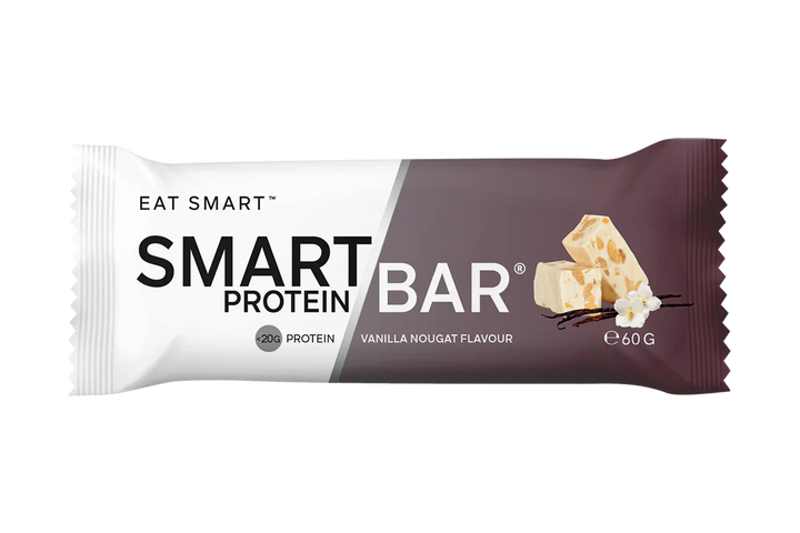 Smart Protein Bar by Smart Diet Solutions, vanilla nougat flavour, 20g protein, low-carb, nutrient-packed snack.