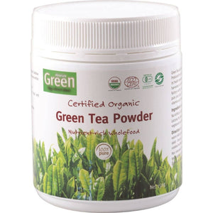 Absolute Green Certified Organic Green Tea Powder 150g front