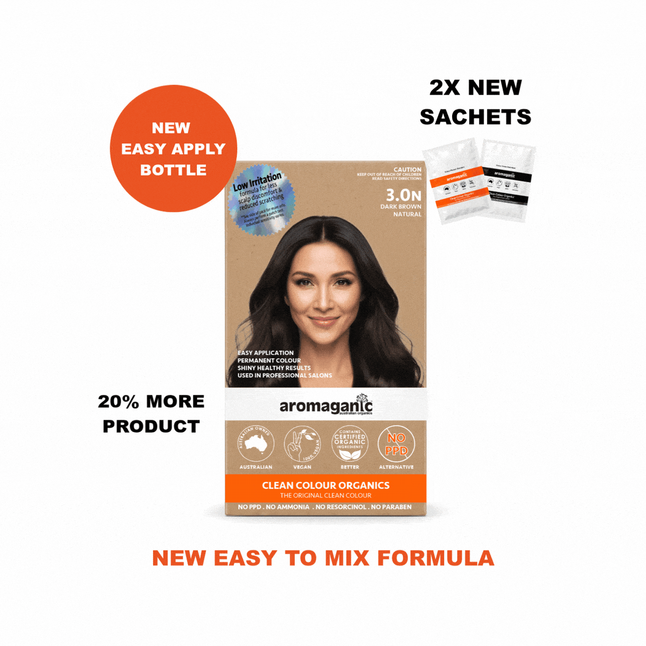 Aromaganic 3.0N Dark Brown Natural permanent hair colour