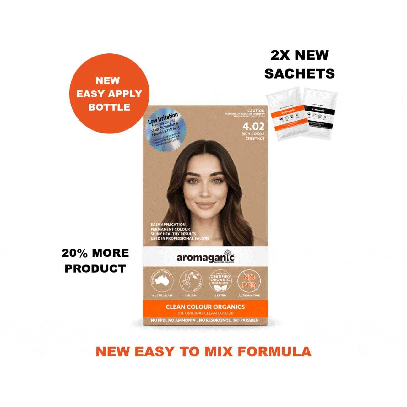 Aromaganic 4.02 Rich Cocoa Chestnut permanent hair colour