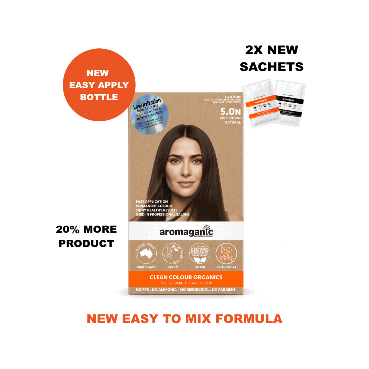Aromaganic 5.0N Light Brown Natural permanent hair colour