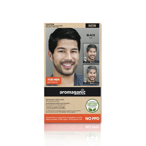 Aromaganic Men's 1.0N Black Natural permanent hair colour