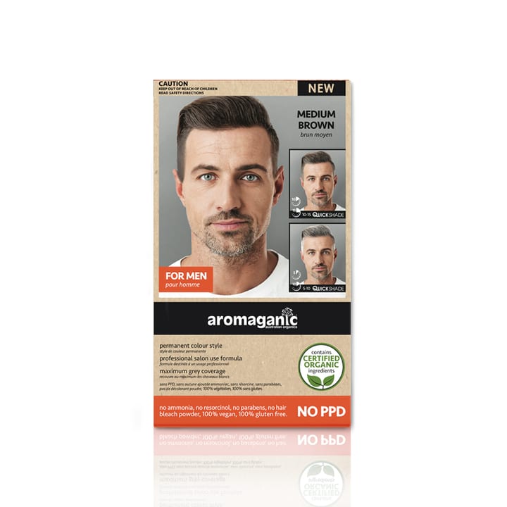 Aromaganic Men's 4.0N Medium Brown Natural permanent hair colour