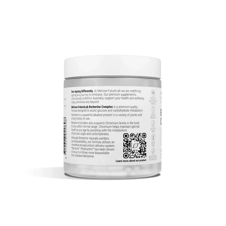 Berberine Complex supplement bottle with advanced bioavailability for glucose and carbohydrate metabolism support.