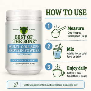 How to use Best of the Bone Multi-Collagen Protein Powder 500g