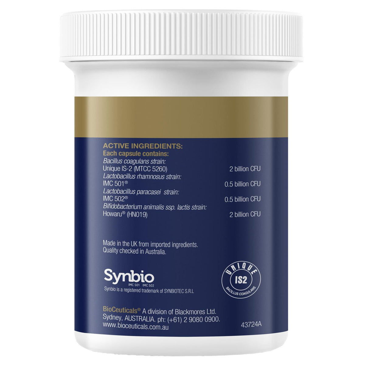 BioCeuticals UltraBiotic Daily Gut Relief 60 capsules back