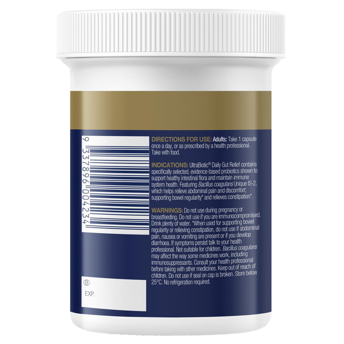 BioCeuticals UltraBiotic Daily Gut Relief 60 capsules side