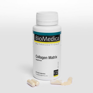 BioMedica Collagen Matrix 60 Capsules bottle with vegetarian capsules