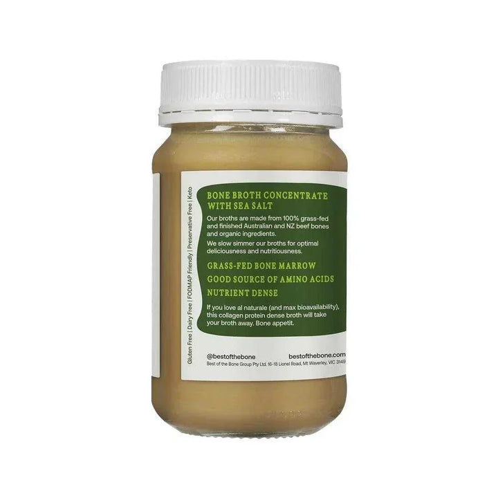 Bone Broth Concentrate by Best of the Bone in a jar, nutrient-rich beef bone broth concentrate made from grass-fed Australian and New Zealand cattle.