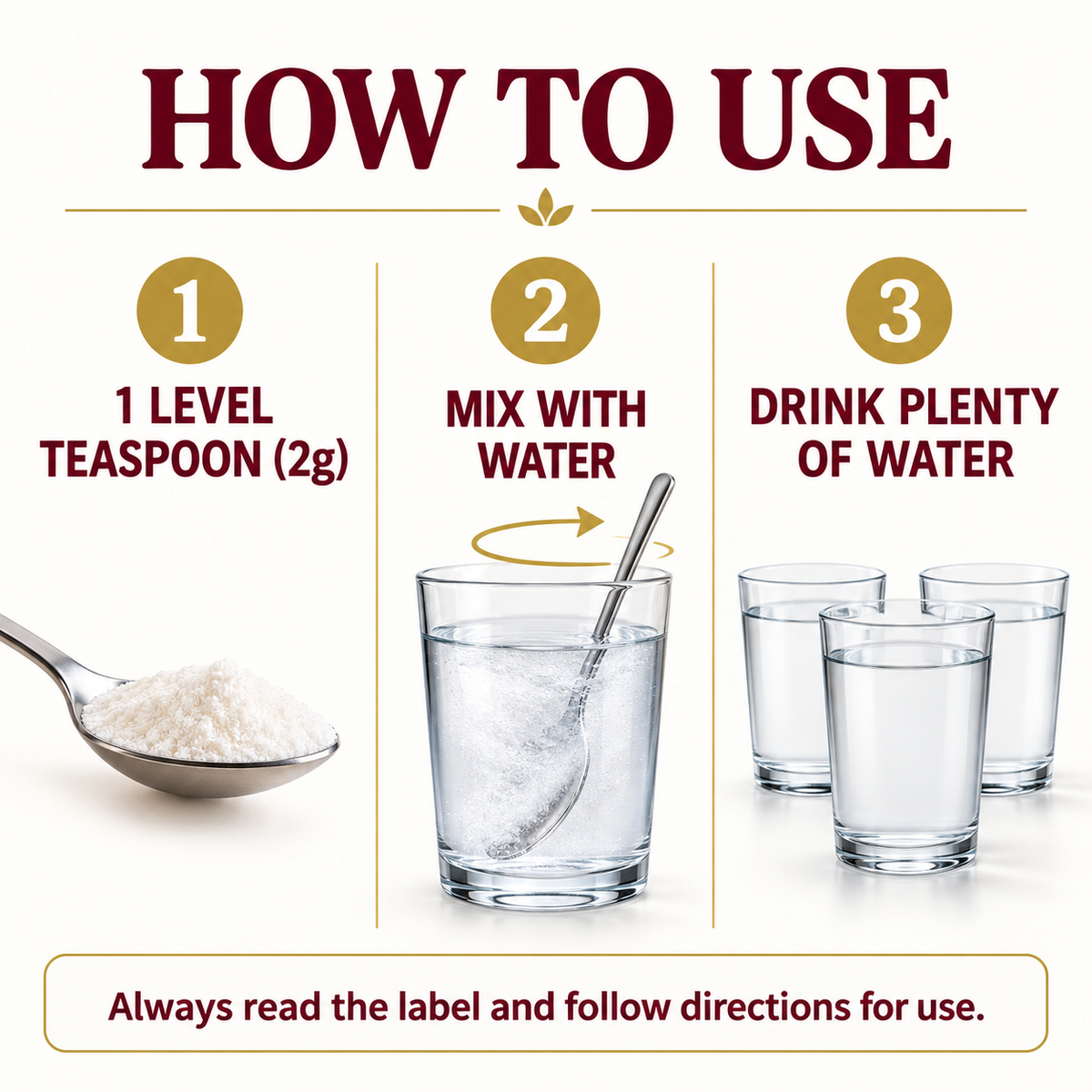 How to use Denmar Colon Cleanse with water infographic