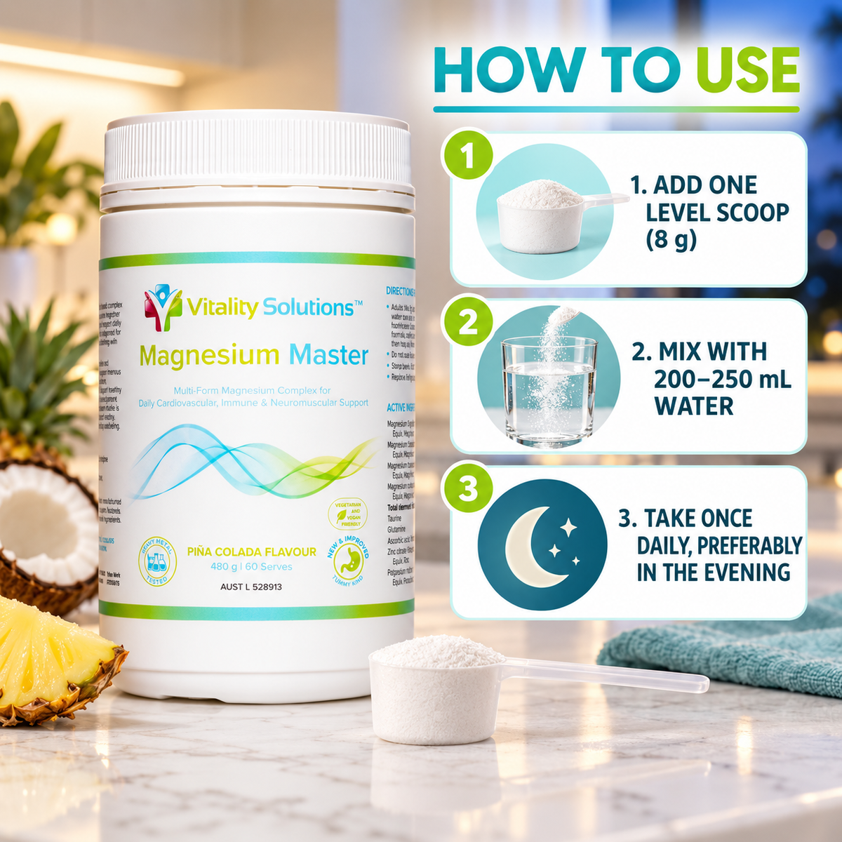 Vitality Solutions Magnesium Master directions for use