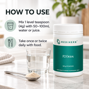 How to use MediHerb P2-Detox Powder 160g
