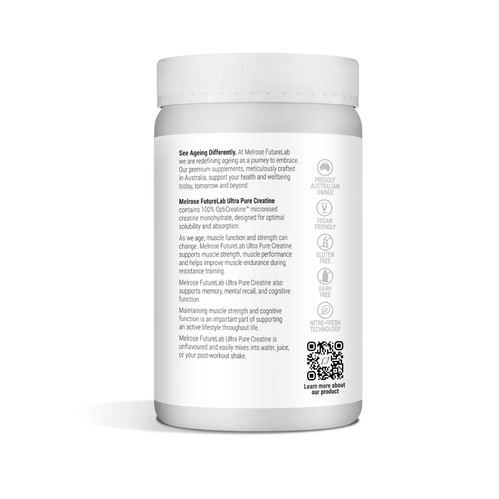 Melrose FutureLab Ultra Pure Creatine 300g back label