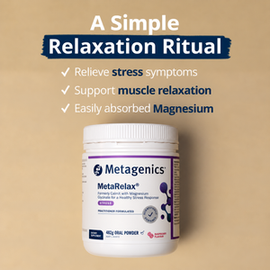 Metagenics MetaRelax Raspberry 482g relaxation support features