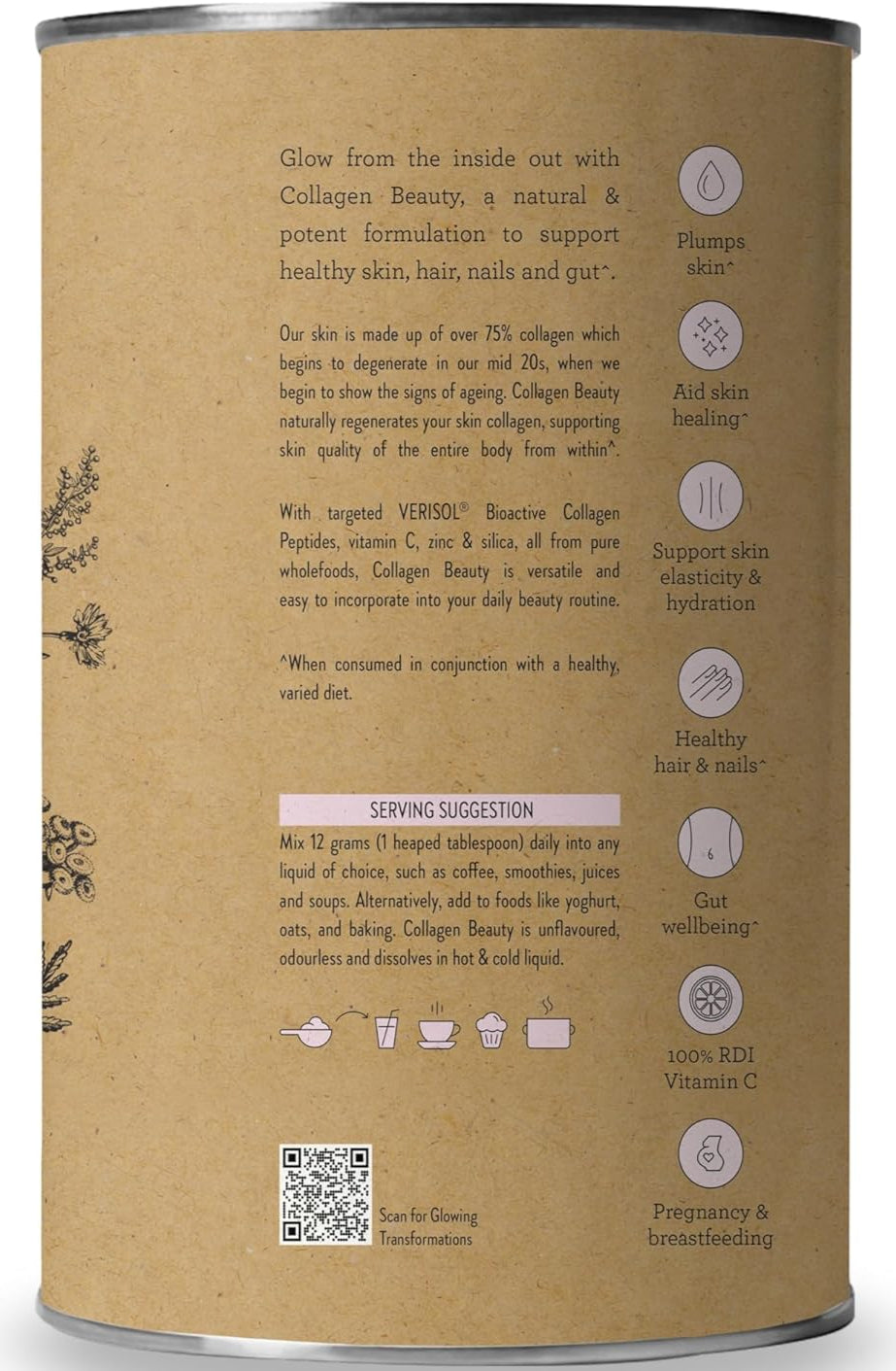 Nutra Organics Collagen Beauty Unflavoured 450g product details