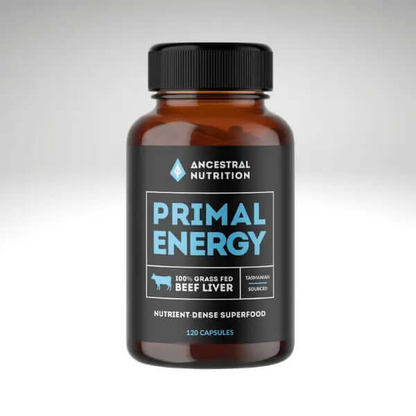 Ancestral Nutrition Primal Energy Beef Liver 120 Capsules - GoodnessBox