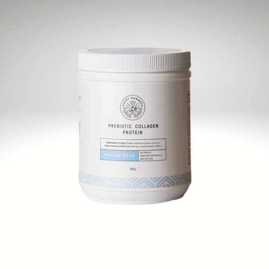 Prebiotic Collagen Protein 360g Vanilla Bean jar by Happy Mammoth.