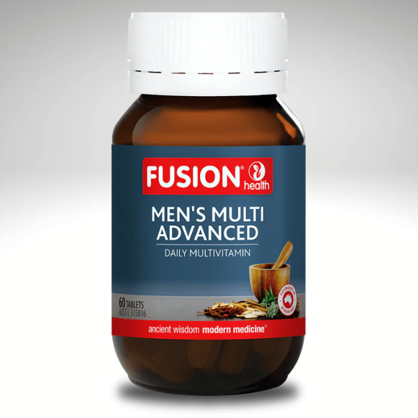 Mens Multi Advanced 60 Tablets by Fusion Health for Energy and Vitality Support