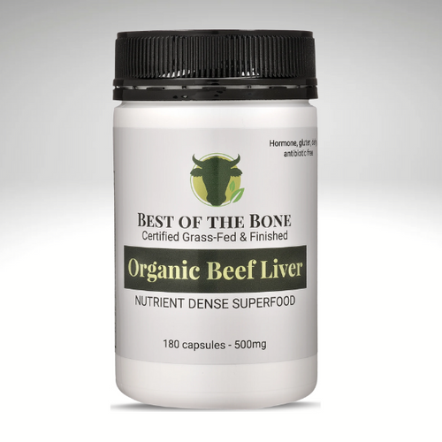 Best of the Bone Organic Beef Liver Nutrient Dense Superfood 180 Capsules