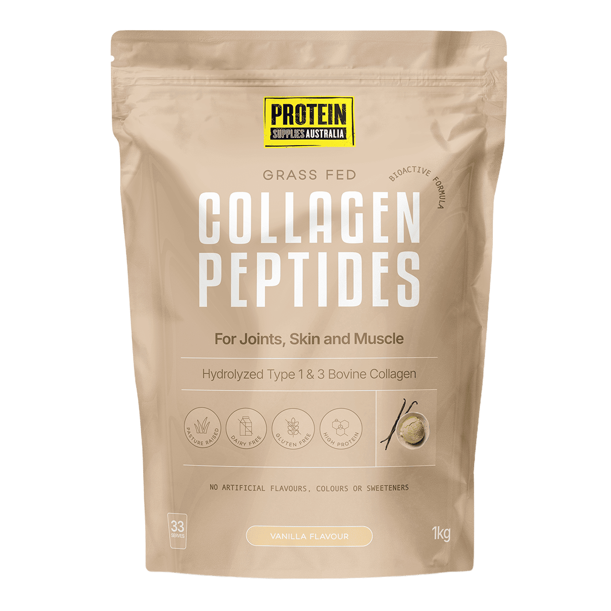 Protein Supplies Australia Collagen Peptides 1kg Vanilla