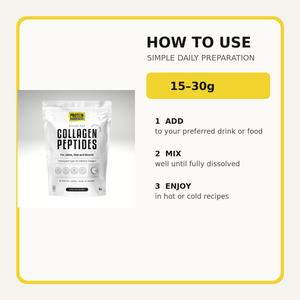 Protein Supplies Australia Collagen Peptides Pure directions add 15 to 30 grams and mix well