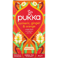 Pukka Herbs Turmeric Ginger and Orange Tea 20 bags front pack
