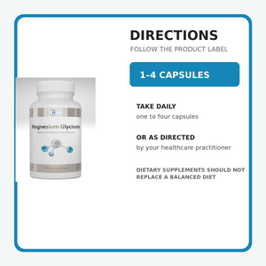 RN Labs Magnesium Glycinate directions take one to four capsules daily